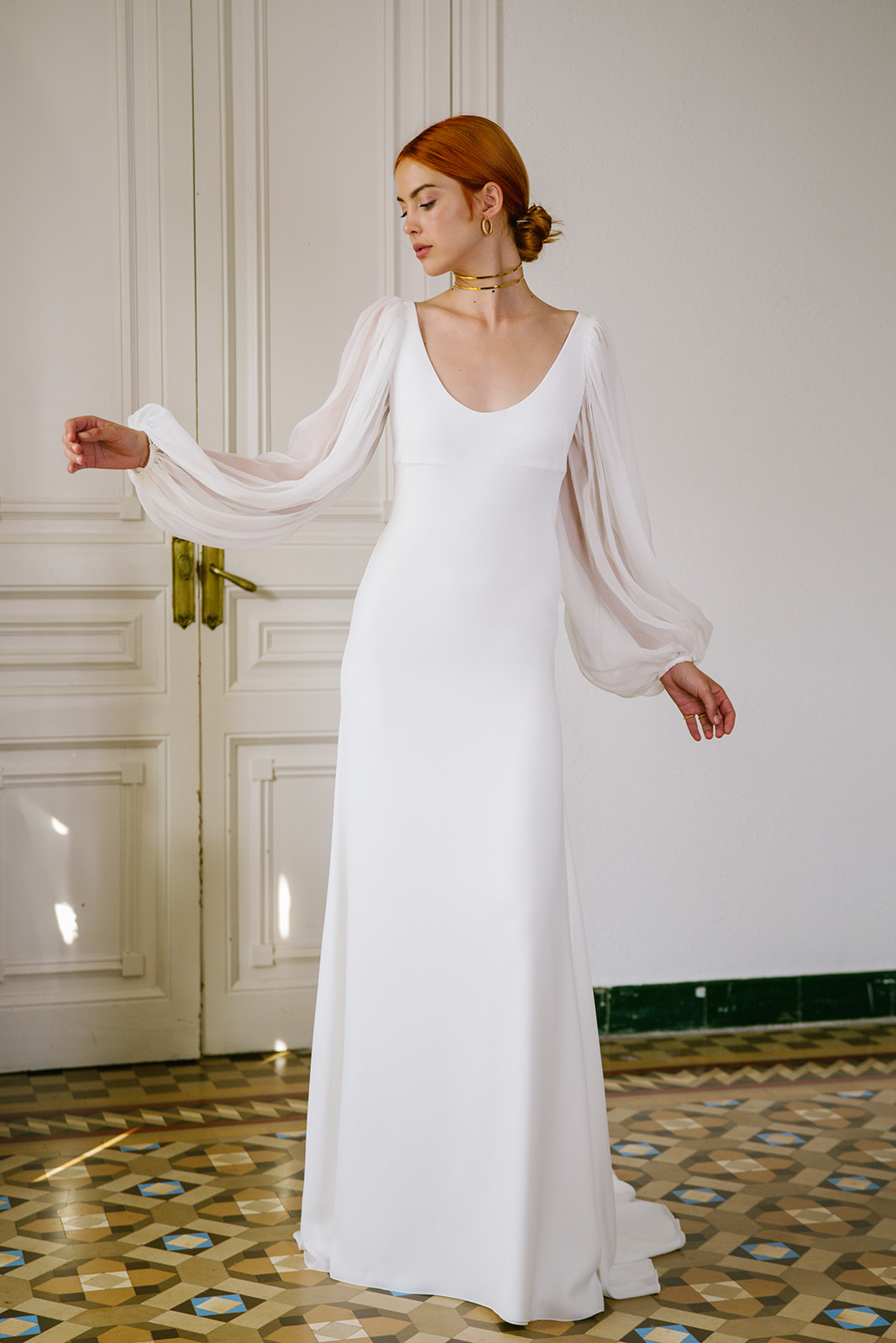 Brautfreundin Brautmode Mönchengladbach Fit&Flare Otaduy Georgette Arme