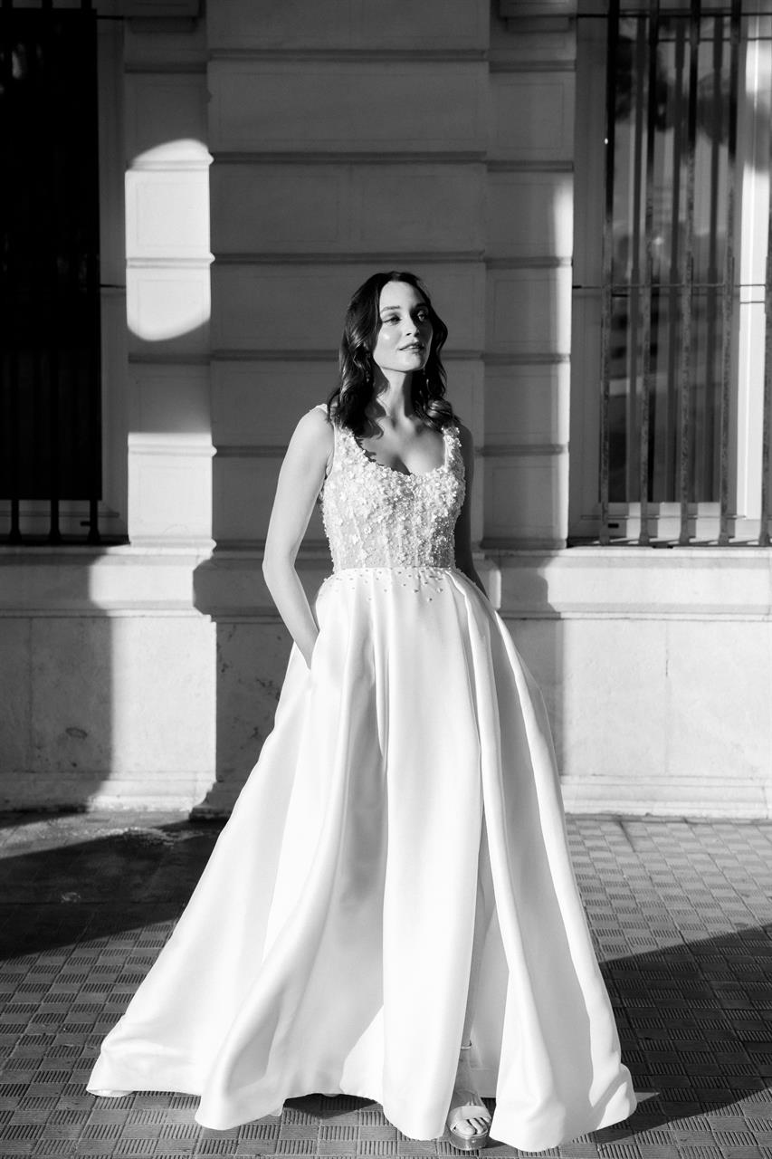 Brautfreundin Brautmode Mönchengladbach NRW Marylise Brautkleid Prinzessin mit Glitzer Corsage