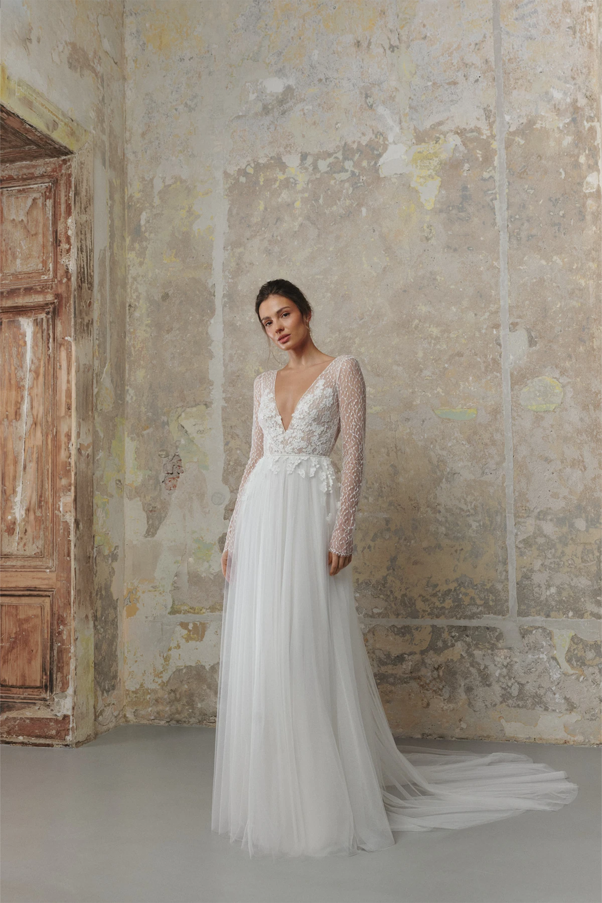 Anna Kara Brautkleid AVELINE_2027 A-Linie Boho langer Arm