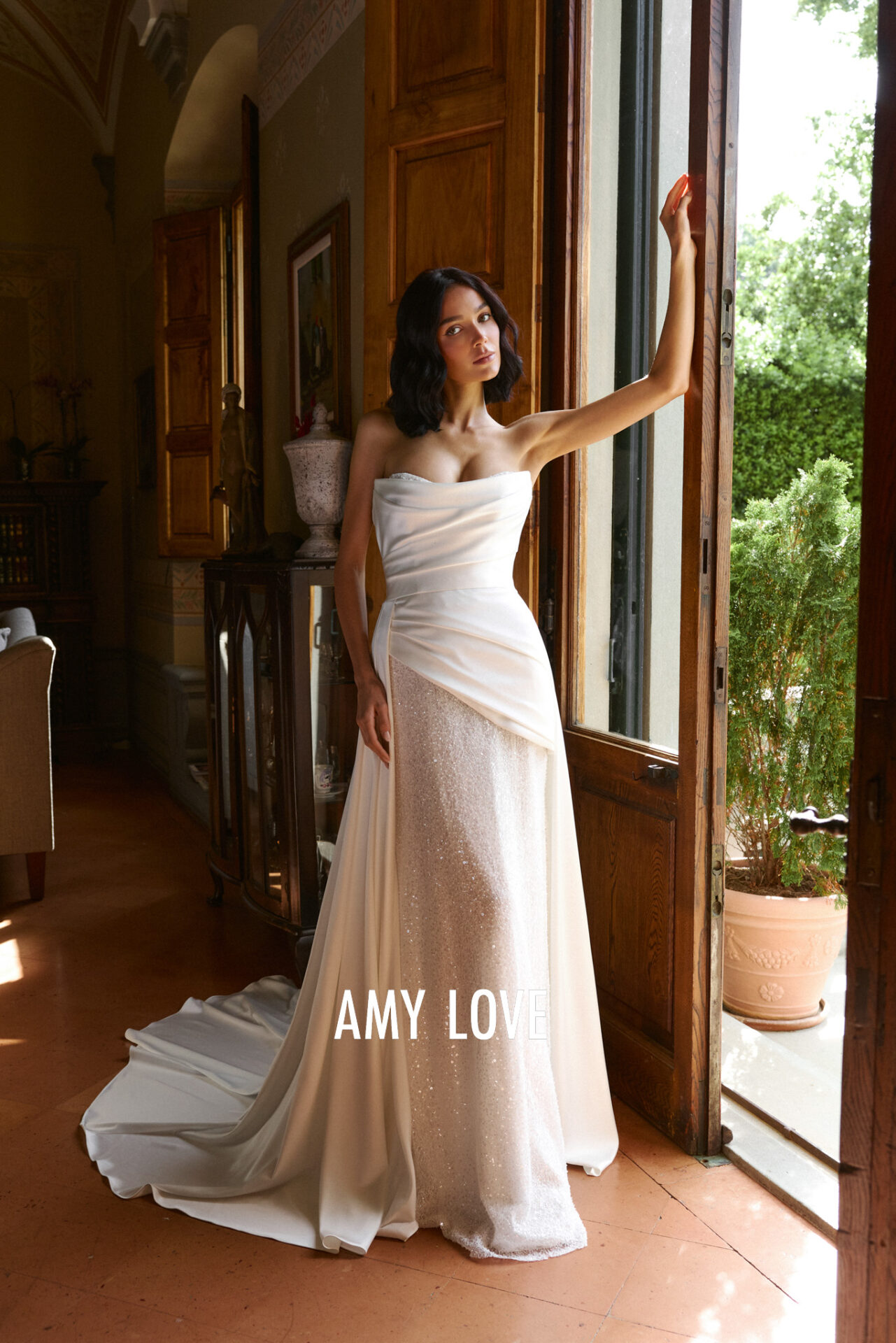 Amy Love Brautkleid Überkleid mit Glitzer Unterkleid