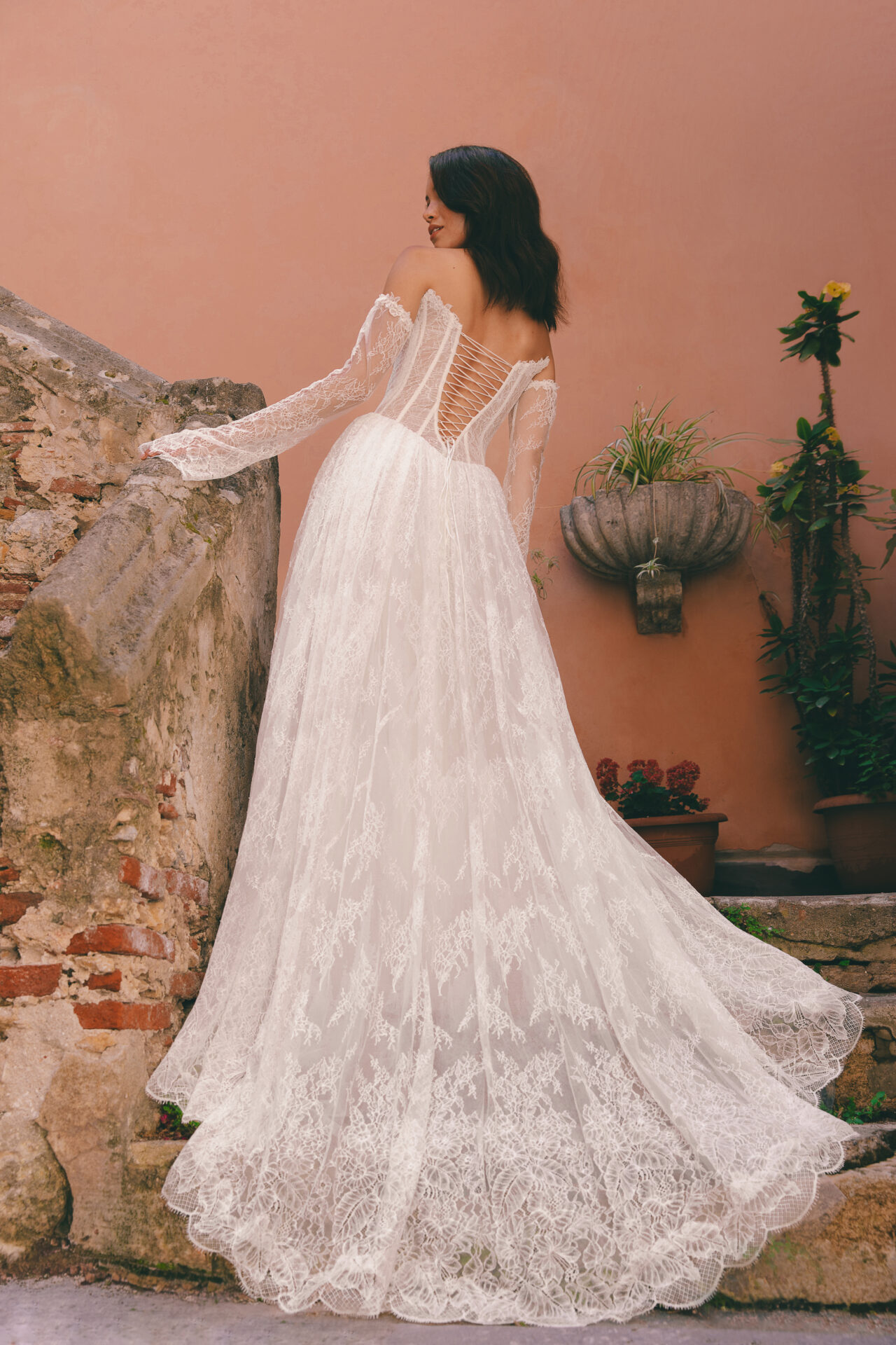 Anna Kara Brautkleid A-Linie Spitze Handschuhe Brautfreundin